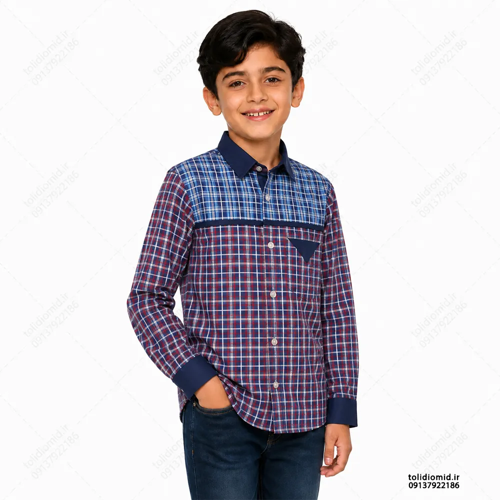 تن خور لباس فرم مدرسه پسرانه مدل 112 روی مدل